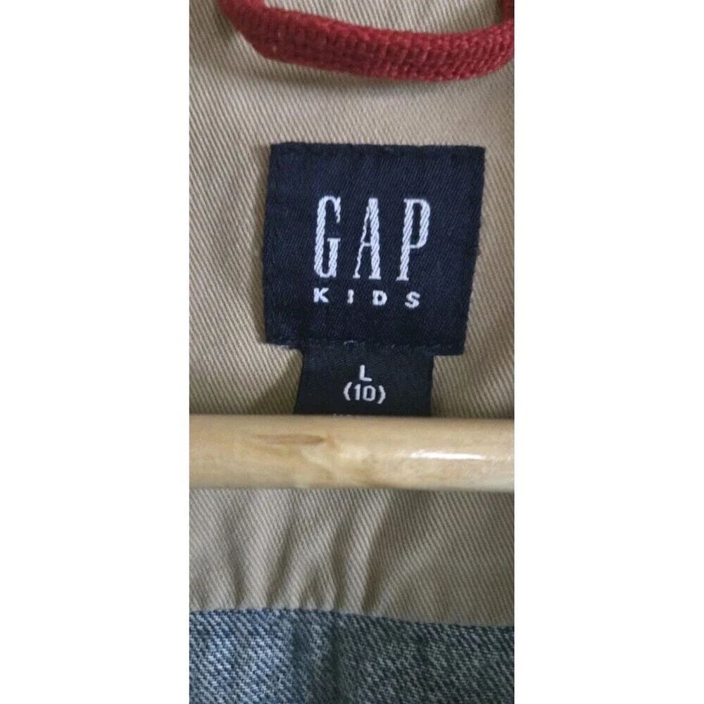 Gap Girls Denim Jacket Large BlueButton Front Long Sleeve Pockets